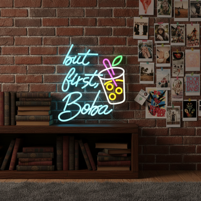 Bubble Tea with Cup Neon Sign