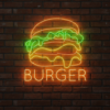 Burgers Restaurant Neon Sign Shop Wall Decor Art Sign