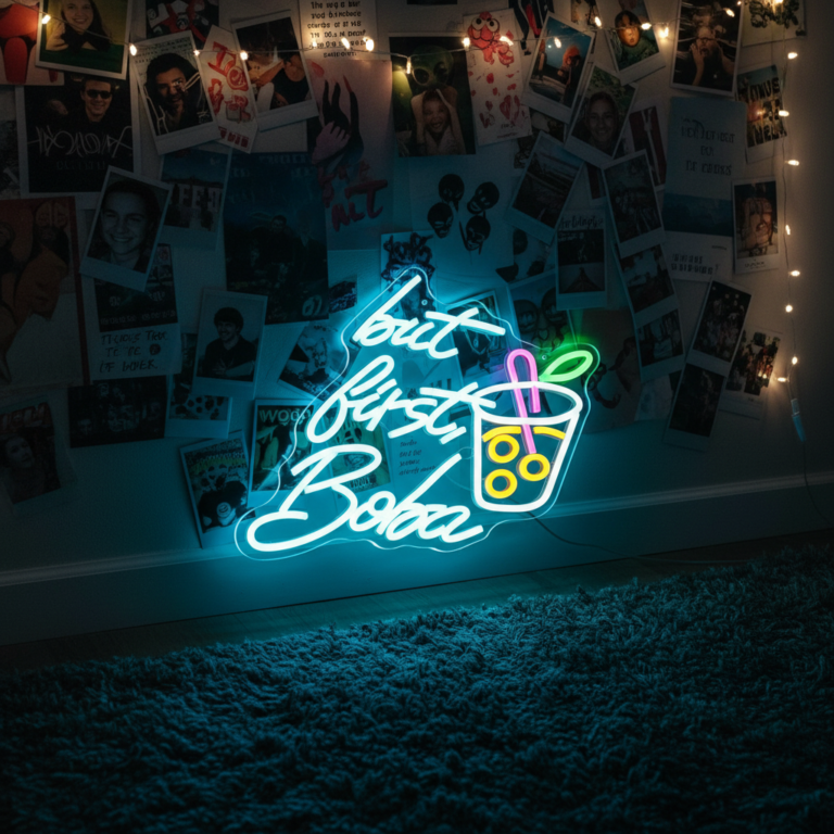 Bubble Tea with Cup Neon Sign