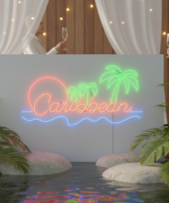 Caribbean Ocean Palm Tree Neon Sign Summer Holiday Led Light