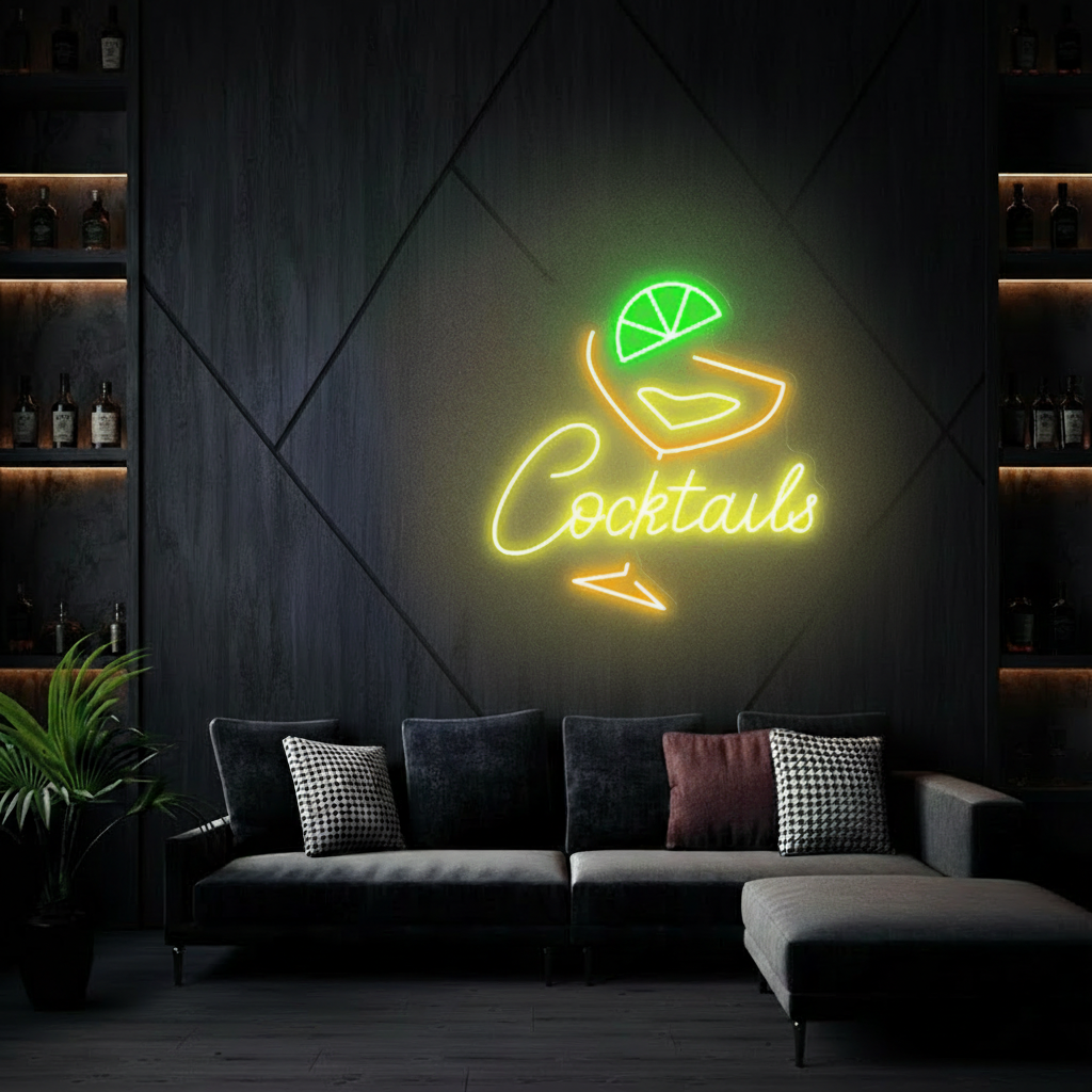 Cocktails Neon Sign Bar Neon Sign Wall Art - Image 3