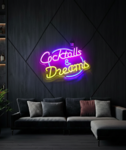 Alternative view of Cocktails & Dreams Neon Sign Bar Led Neon Sign