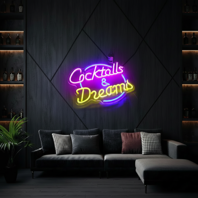 Cocktails & Dreams Neon Sign Bar Led Neon Sign