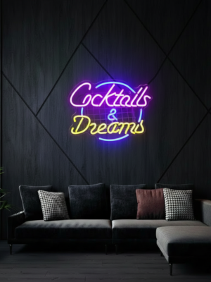 Cocktails & Dreams Neon Sign Bar Led Neon Sign