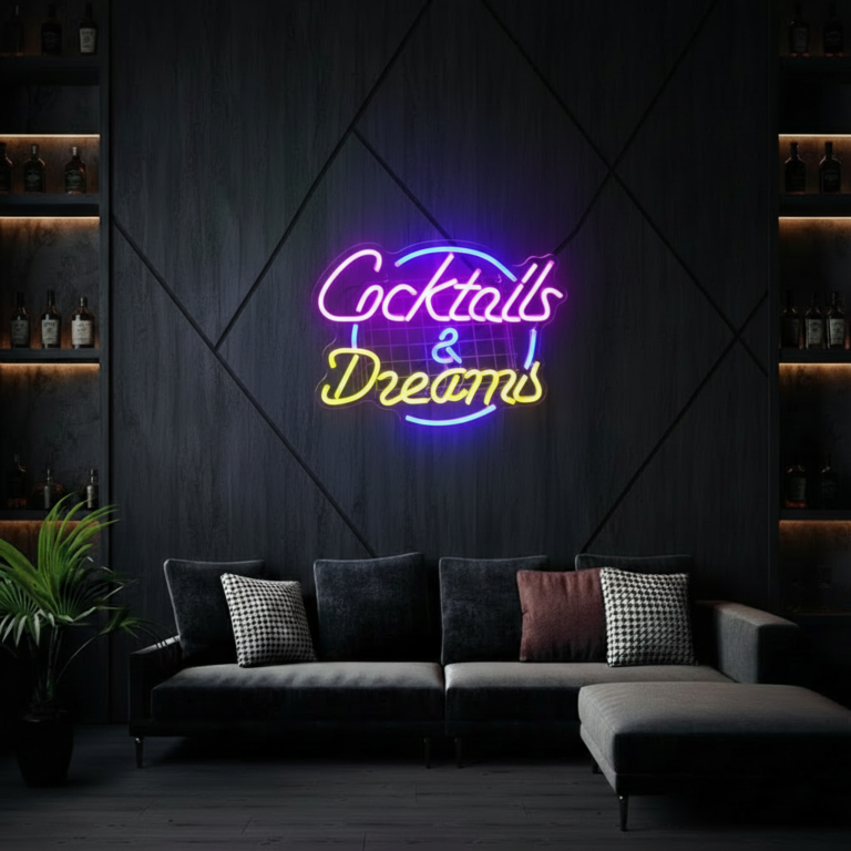 Cocktails & Dreams Neon Sign Bar Led Neon Sign