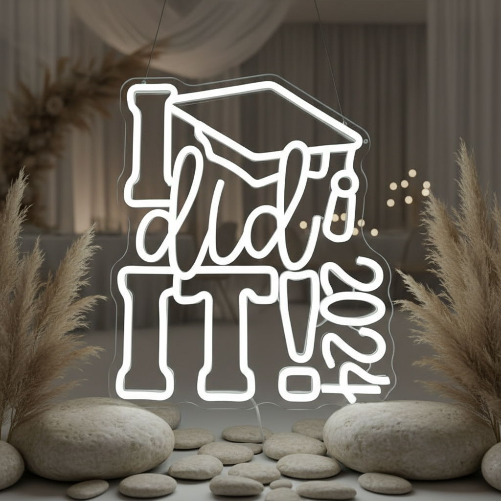Congrats Grad Neon Sign I Did It 2025 Neon Lights - Image 3