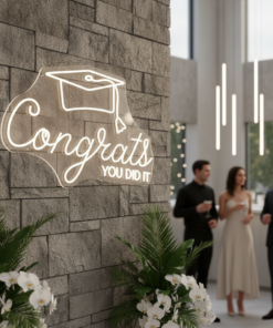 Congrats Neon Sign for 2025 Graduation Party Decor