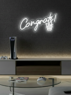 Congrats Neon Sign for Party Celebration