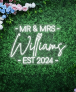 Custom Mr & Mrs Last Name With EST Year LED Neon Sign