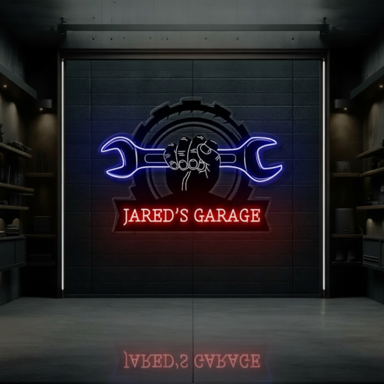 Custom Garage Led Neon Sign Men Gift Wall Decor Light