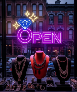 Diamond Open Indoor Neon Sign Business Wall Decor Art