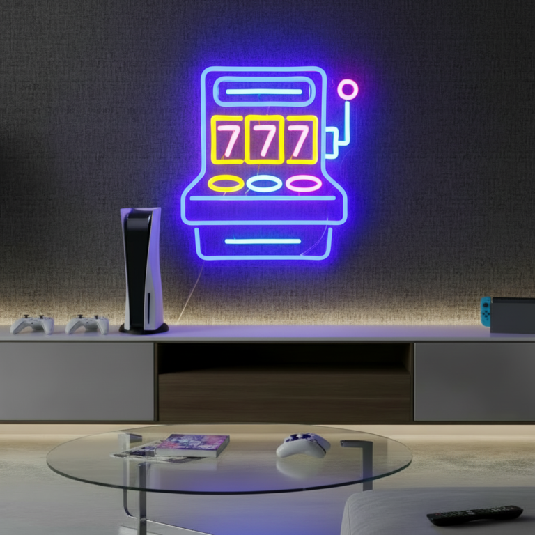 Games Console Blues Neon Sign for Gaming Room Decor