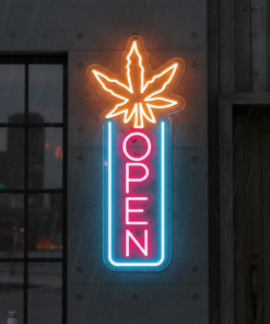 Indoor Vertical Open Sign Design Open Neon Sign