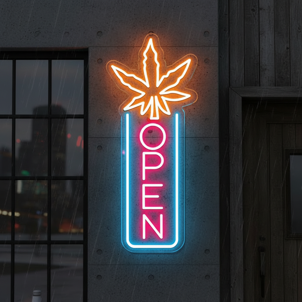 Indoor Vertical Open Sign Design Open Neon Sign