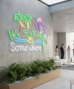 It's 5 O'clock Somewhere Neon Sign Shop Home Wall Decor Sign