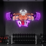 Lifting Barbell LED Neon Sign Gym Game Room Decor Sign