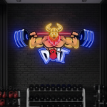 Lifting Barbell LED Neon Sign Gym Game Room Decor Sign