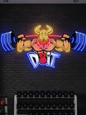 Lifting Barbell LED Neon Sign Gym Game Room Decor Sign