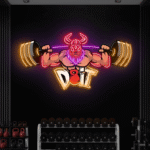 Lifting Barbell LED Neon Sign Gym Game Room Decor Sign