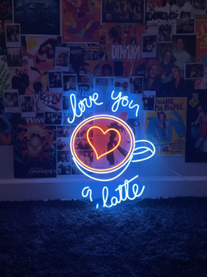 LoveYouALatteNeonSignCoffeeBarDecorSigns