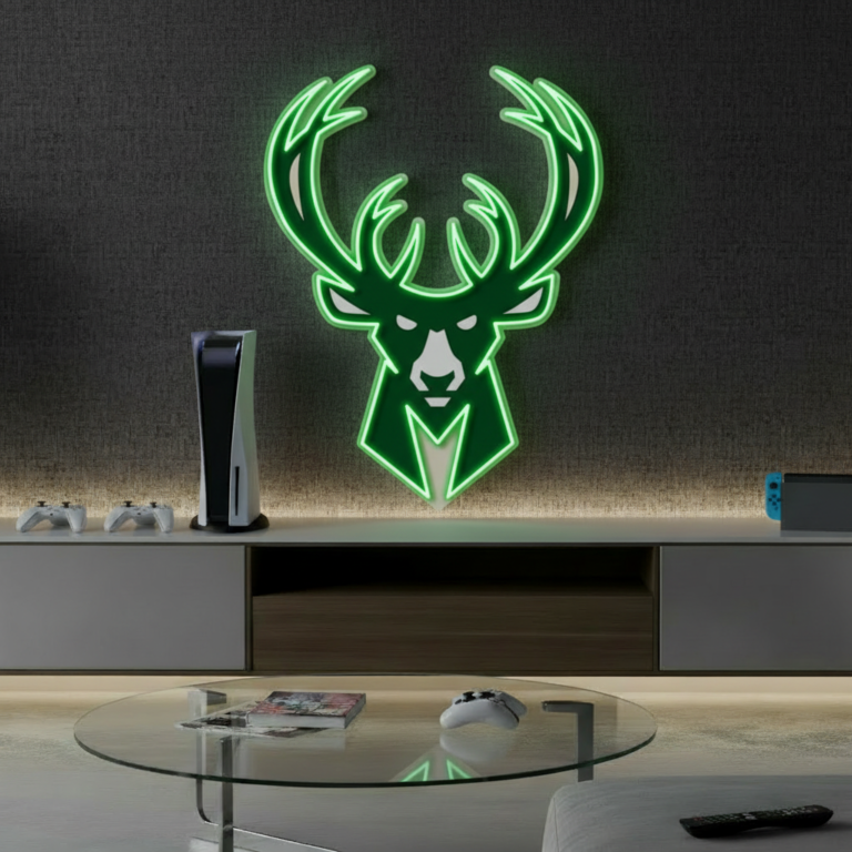 Milwaukee Bucks NBA Led Neon Sign Man Cave Decor