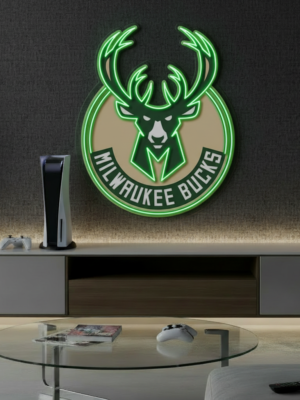 Milwaukee Bucks NBA Led Neon Sign Man Cave Decor