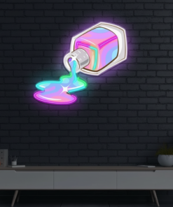 Nail Polish Spilling LED Sign Light Nail Salon Room Decor