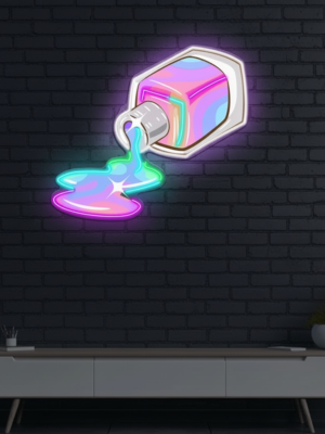 Nail Polish Spilling LED Sign Light Nail Salon Room Decor