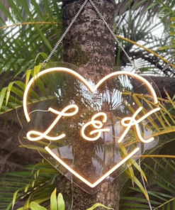 Alternative view of Heart with Letter Neon Sign