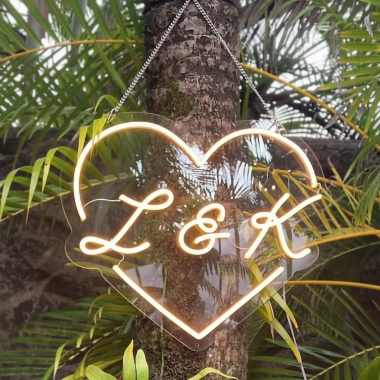 Heart with Letter Neon Sign