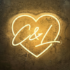 Heart with Letter Neon Sign