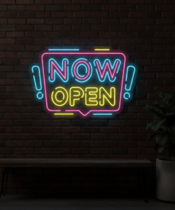 Alternative view of Now Open Neon Signs Now Acrylic Led Sign for Shop Business Decor