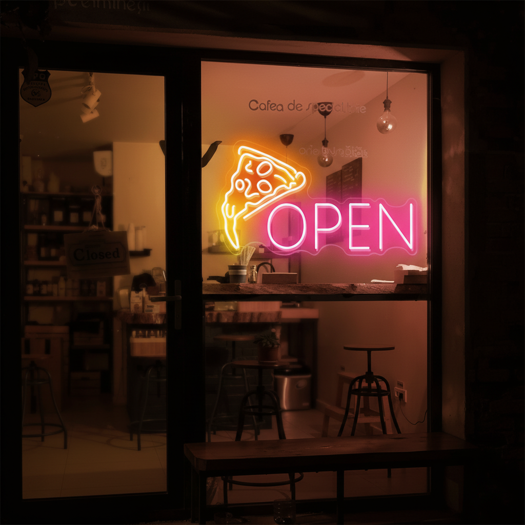 Open Pizza Led Neon Sign Restaurant Wall Decor Sign - Image 2