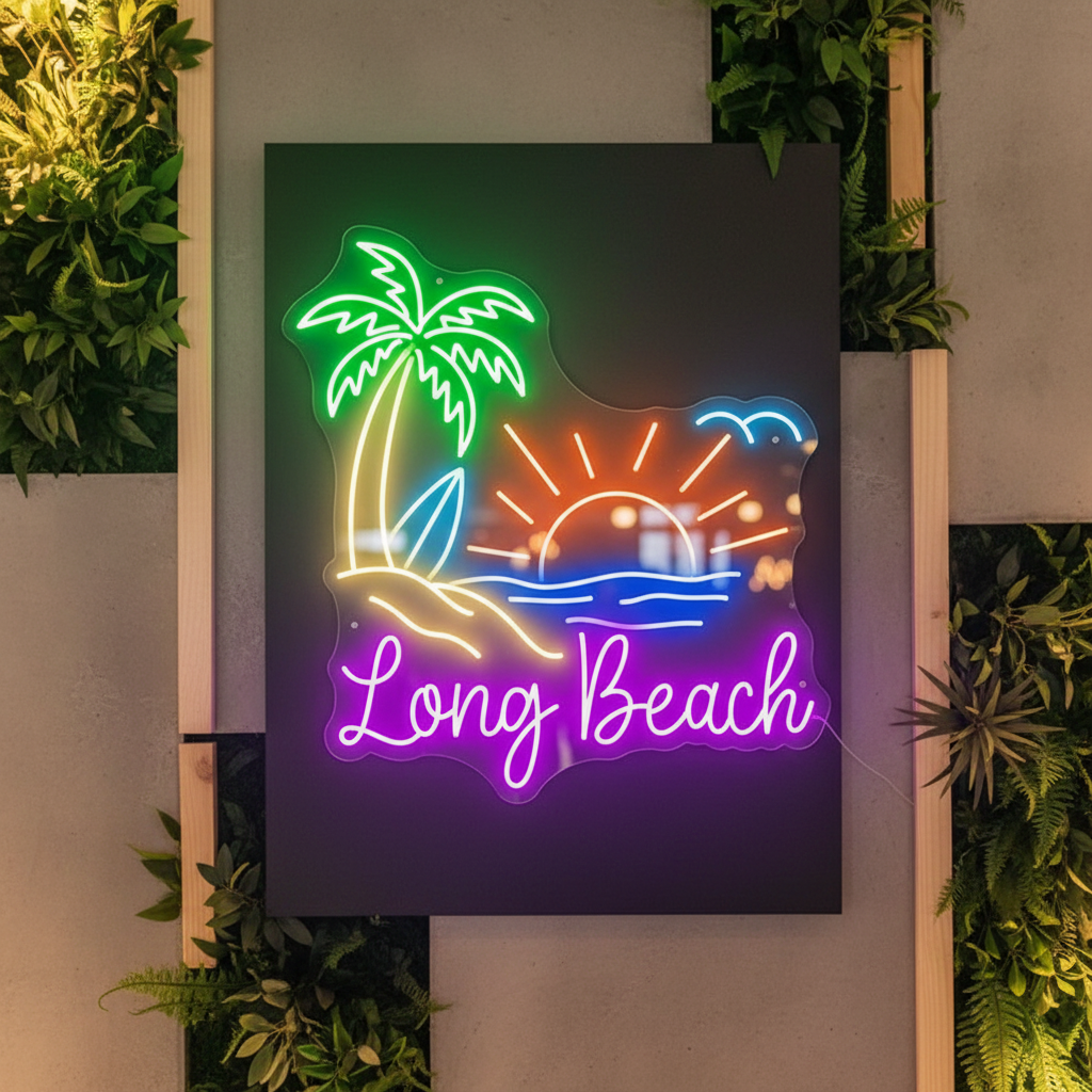 Paradise Palm Tree Beach Neon Light Summer Neon Sign Art - Image 2
