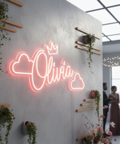 Alternative view of Custom Personalized Crown Neon Sign with Name for Kids Room