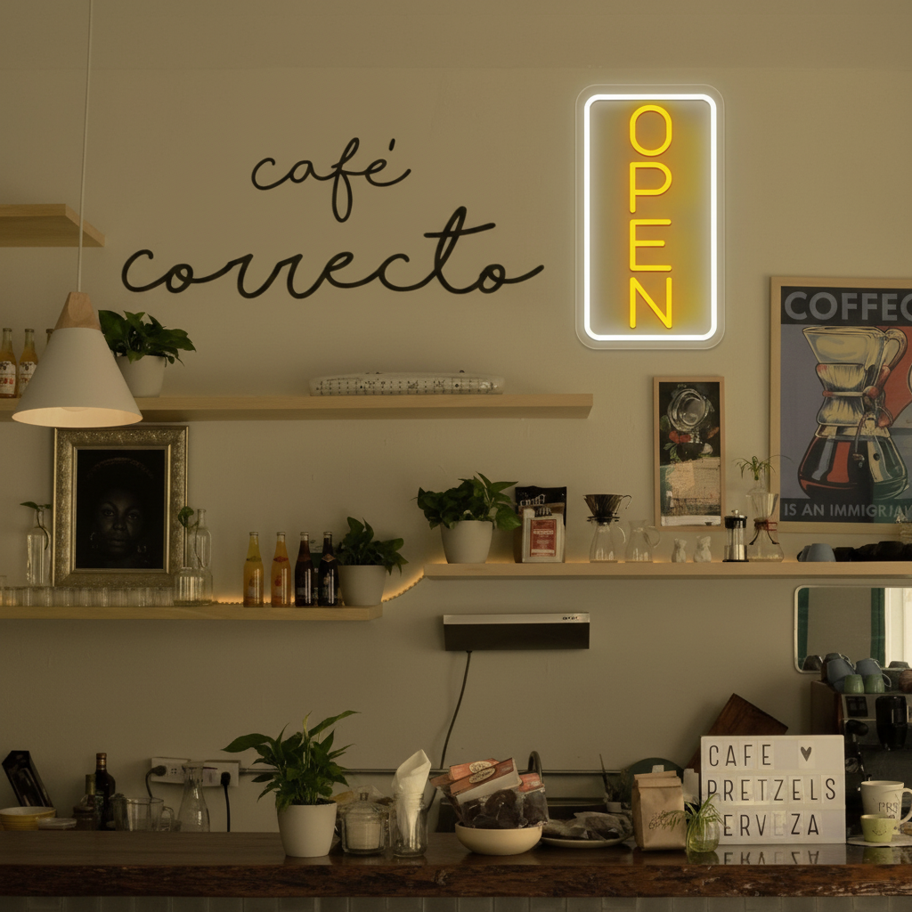 Vertical Neon Open Sign Acrylic Led Open Sign