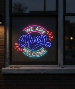 We Are Open Welcome Neon Sign