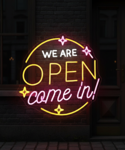 We Are Open Come In Neon Sign Shop Open Sign