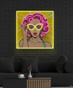 Alternative view of Wow Lady Pop Art LED Neon Sign Comic Pop Art Wall Decor