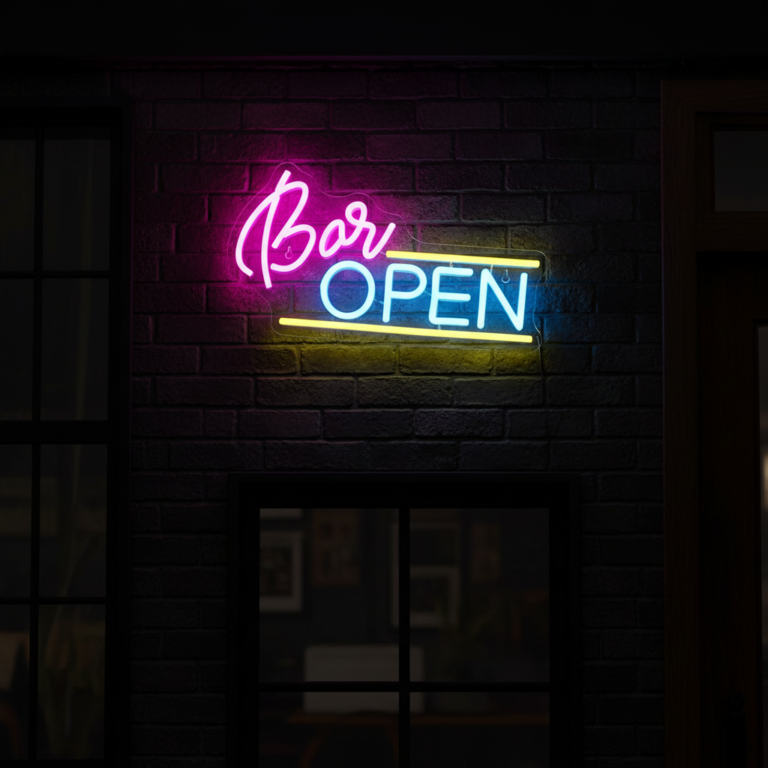 Bar Open Neon Sign for Bar Party Decor