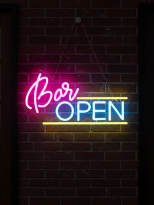 Bar Open Neon Sign for Bar Party Decor
