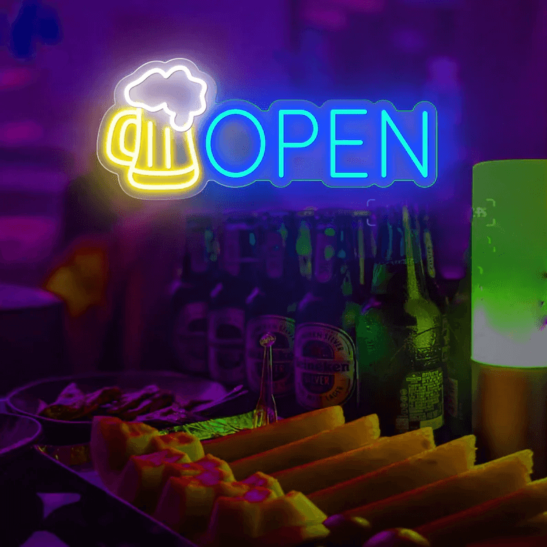 Beer Bar Open Led Light Sign Shop Decor Wall Art Sign - Image 4