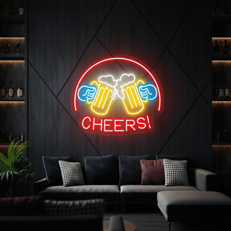 Beer Cheers Neon Signs Lights Bar Art Wall Decor