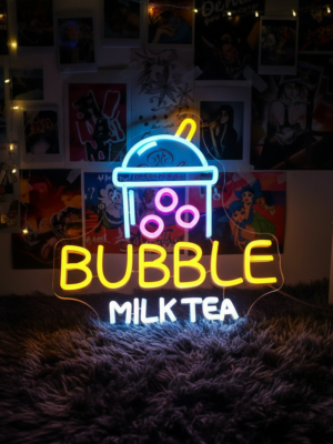 bubblemilkneonsignforbardecor
