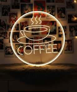 Alternative view of Round Coffee Neon Sign