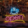 Coffee&Open Led Neon Sign for Shop Decor