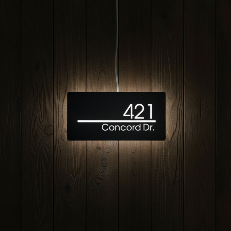 Custom Led Address Number Sign House Sign Light Box
