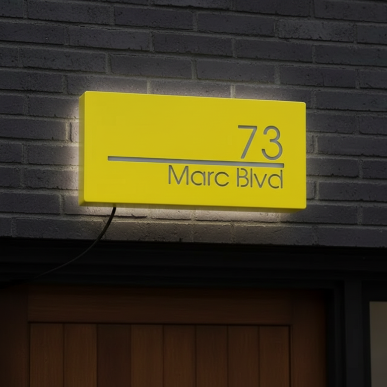 Custom Led Address Number Sign House Sign Light Box