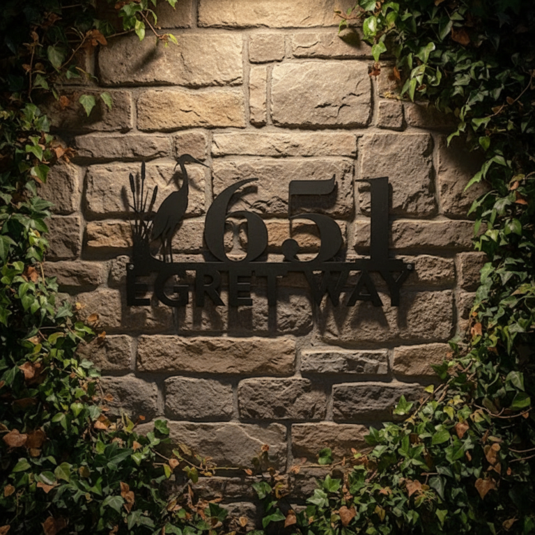 Custom Metal House Number Sign Address Plaque