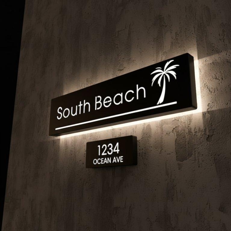 Custom Led Address Number Sign House Sign Light Box